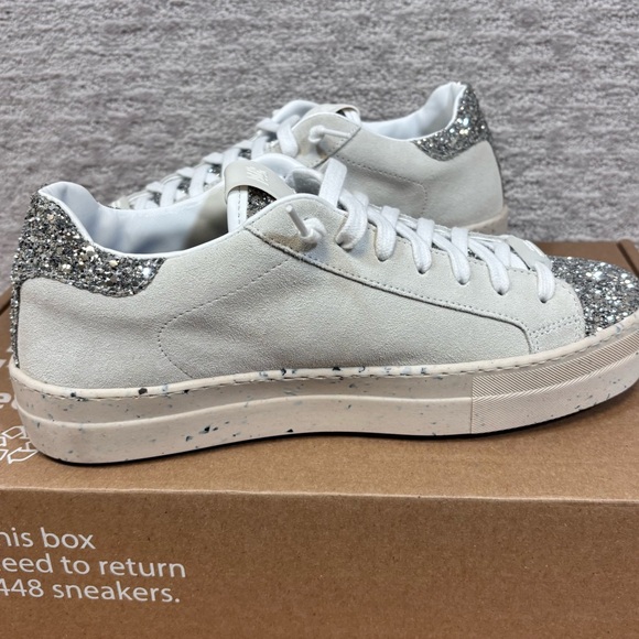 P448 Silver and White Glitter Sneakers - Picture 2 of 12